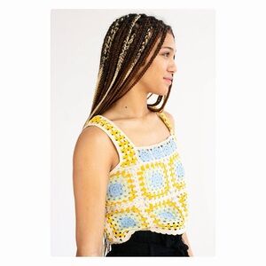 ★ Vintage Wowo Boho Crochet Top - Multicolored ★